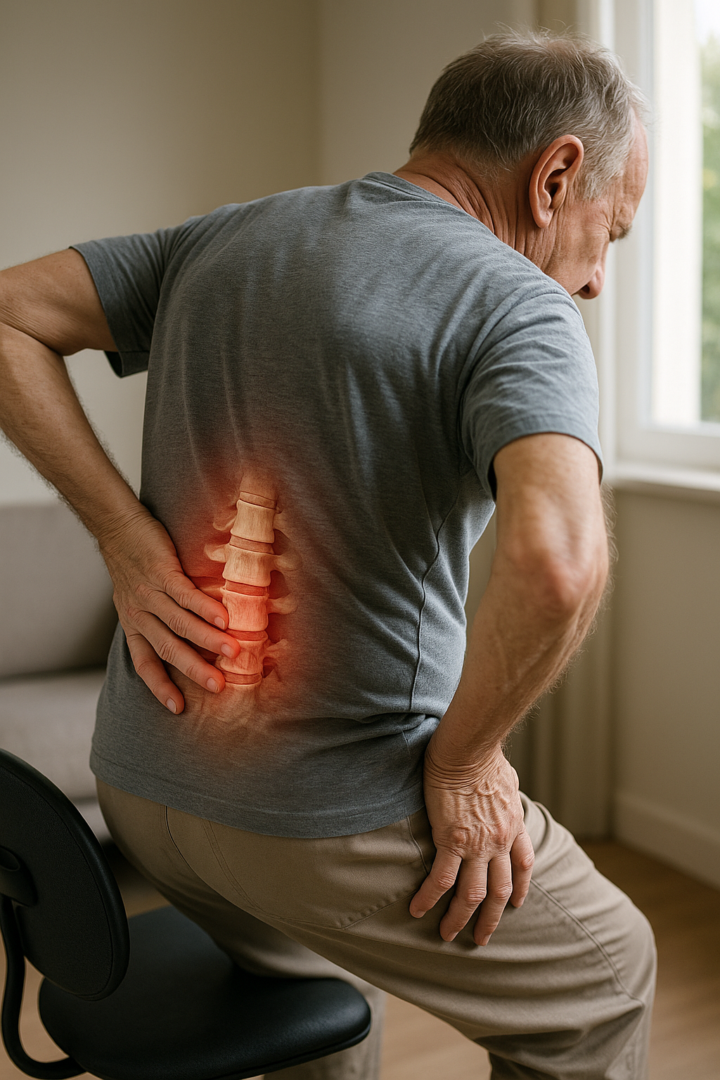 Spinalstenose der Lendenwirbelsäule: Alltagstipps zur Schmerzlinderung und Ergonomie - Illustration