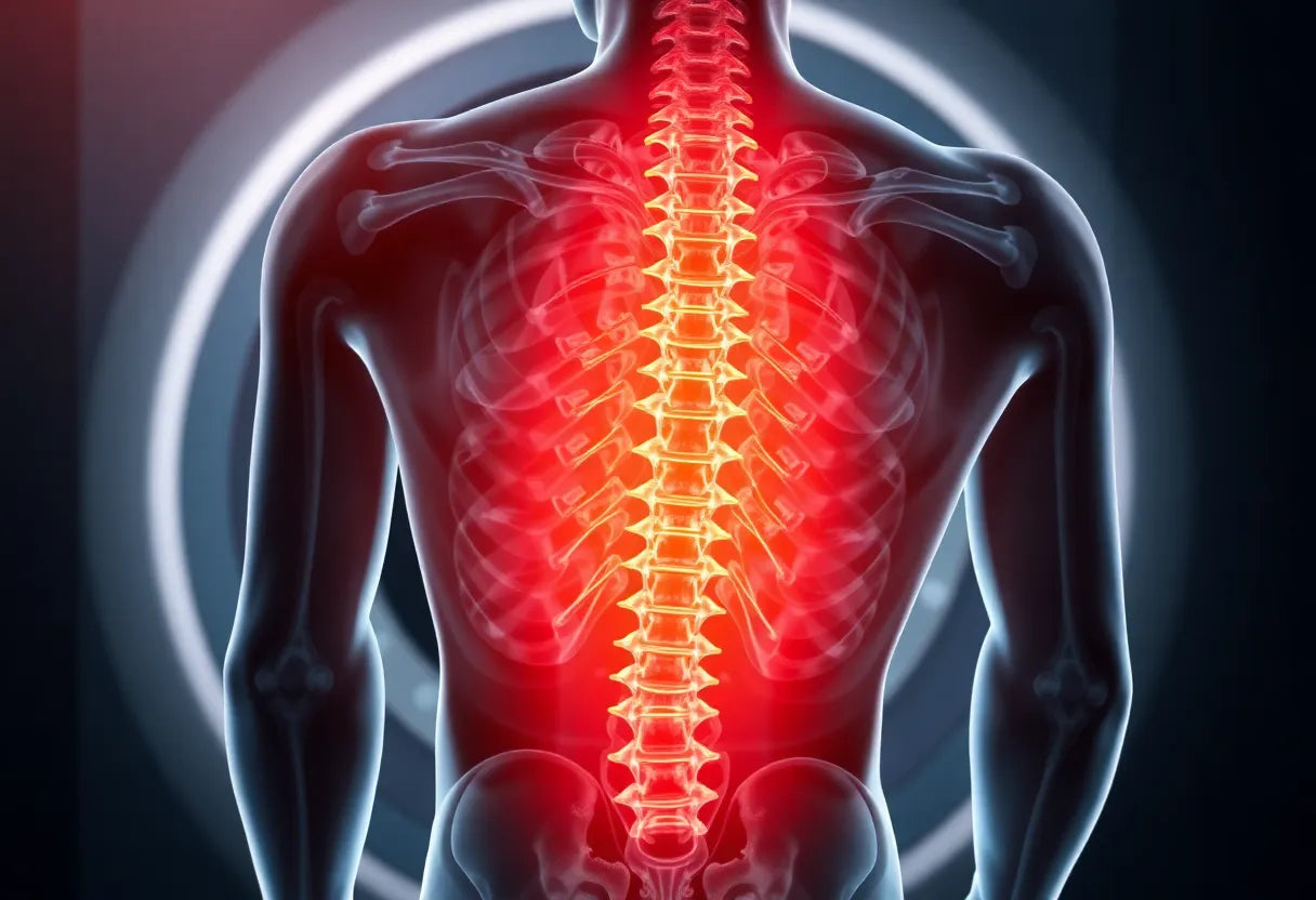 Rückenschmerzen verstehen: die häufigsten symptome eines bandscheibenvorfalls - Illustration