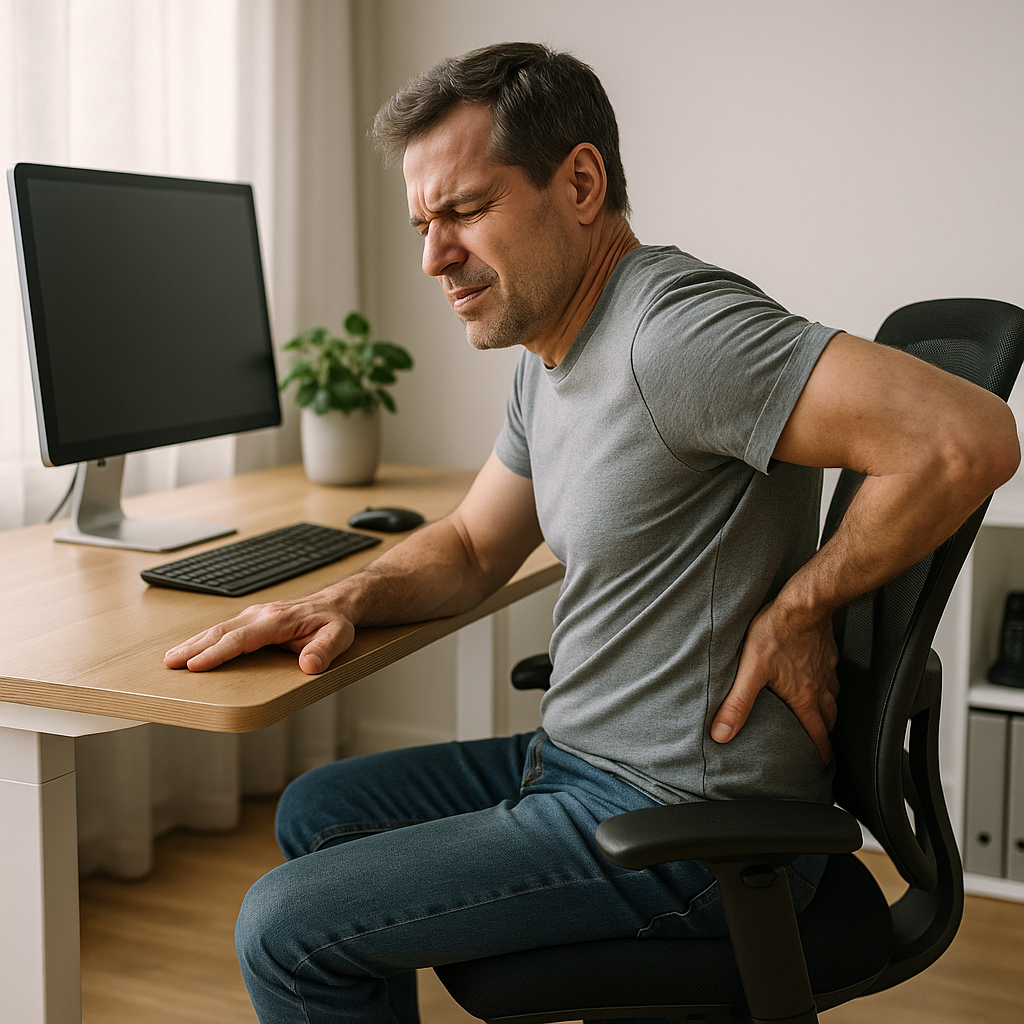 Lendenschmerzen ade: Mit ergonomischer Unterstützung zu einem schmerzfreien Alltag - Illustration