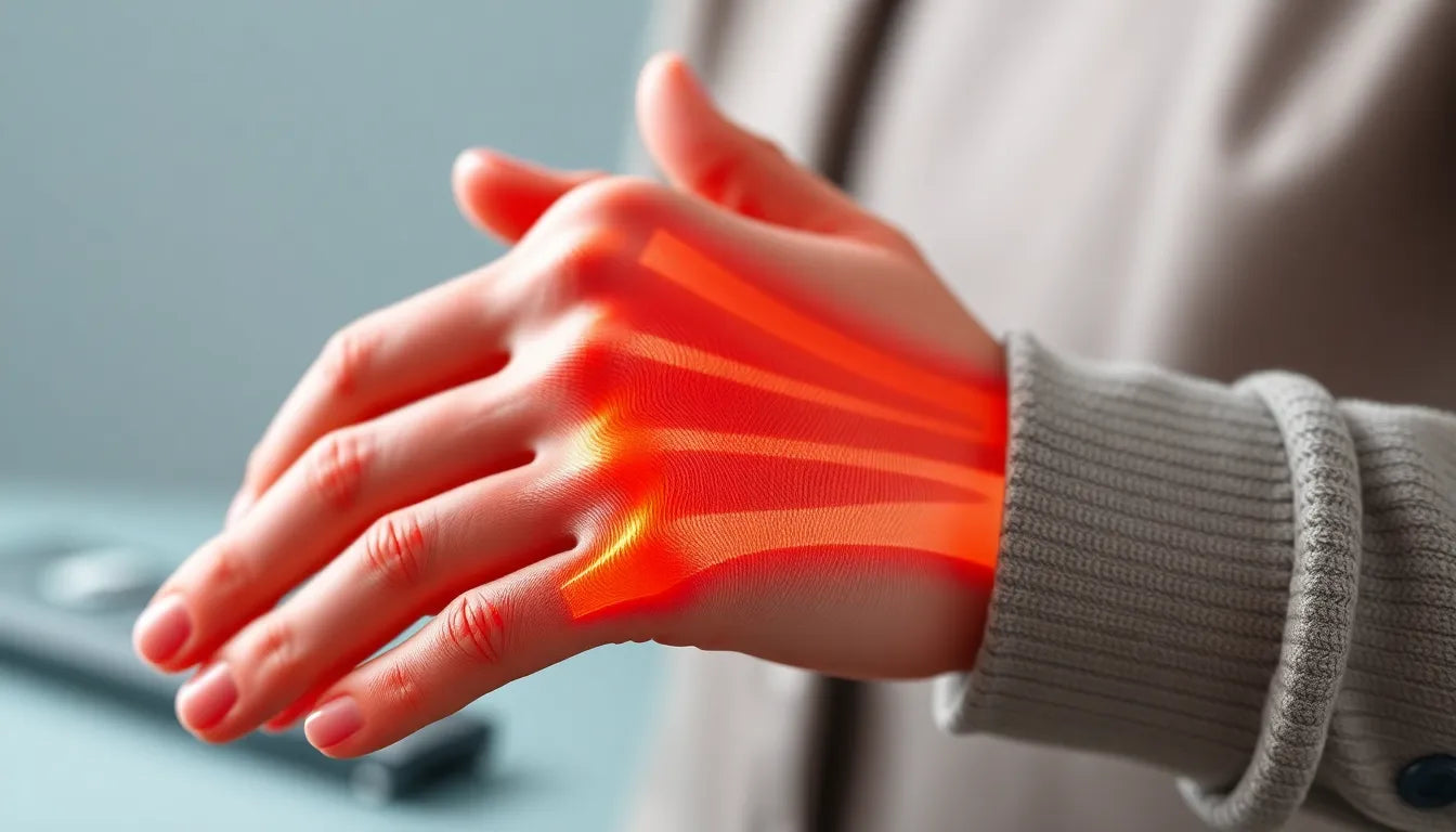 Erste Schritte zur Linderung von handgelenkschmerzen - Illustration