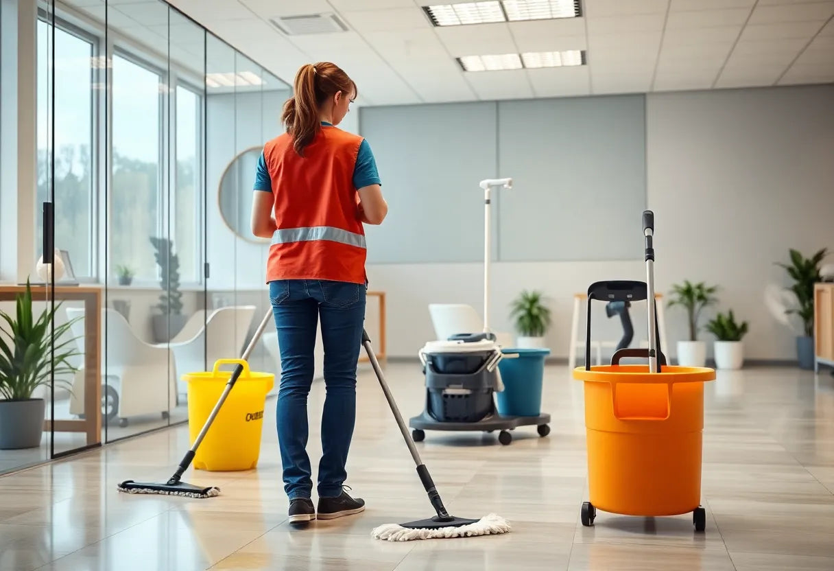 Ergonomisch reinigen: So schützen Sie Ihren Rücken bei der Arbeit - Illustration