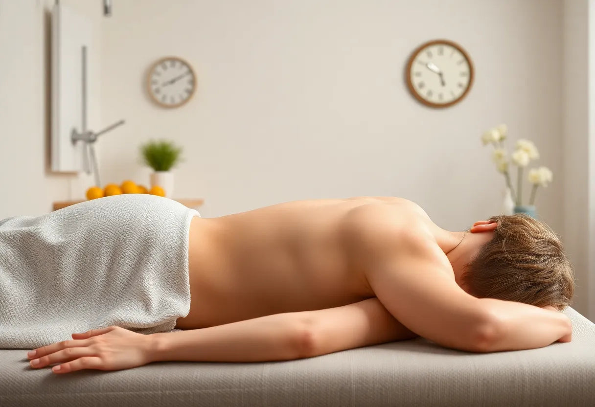 Massage bei Bandscheibenvorfall: sanfte Linderung für schmerzgeplagte Rücken - Illustration