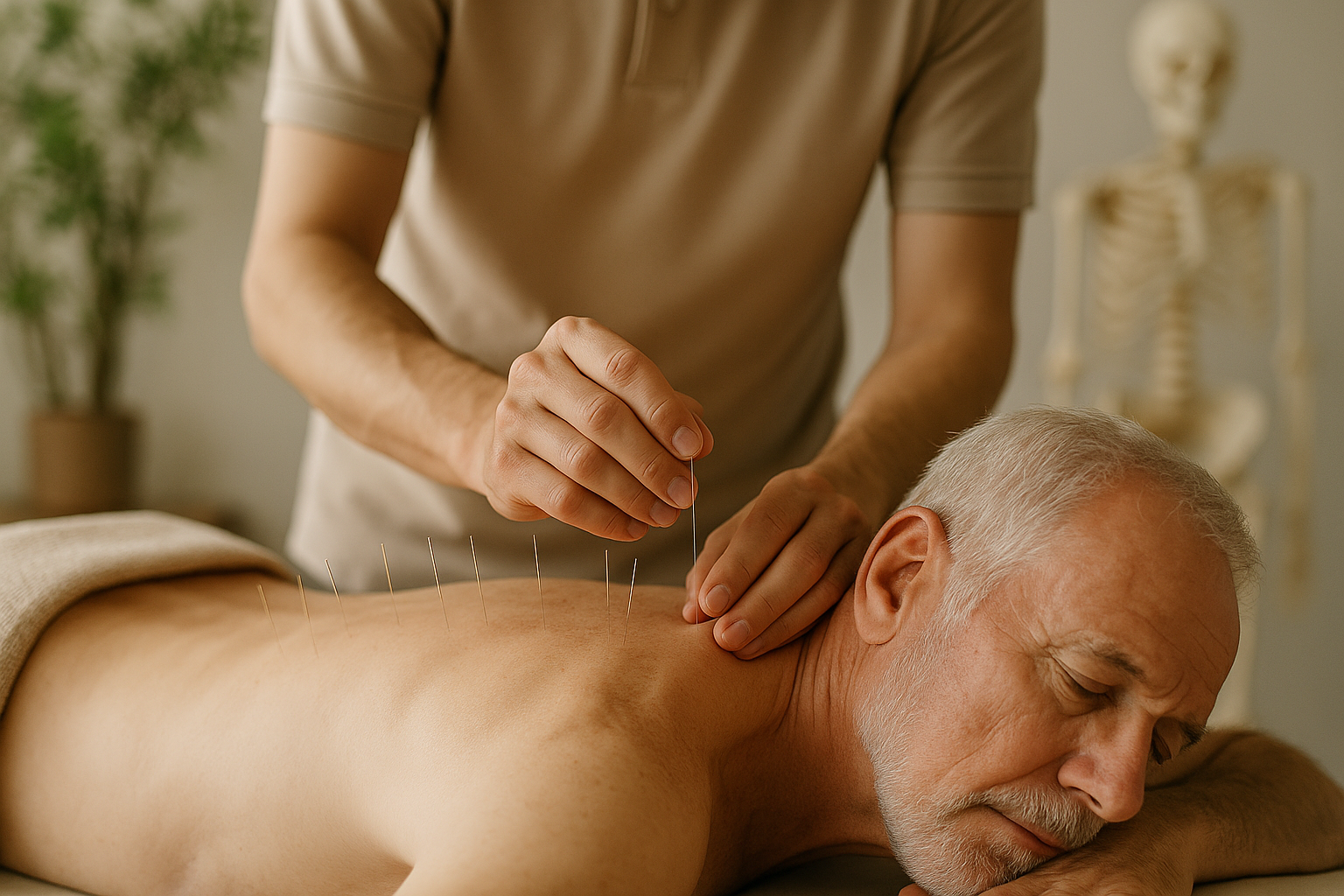 Akupunktur bei spinalstenose: sanfte Stiche für mehr Beweglichkeit - Illustration