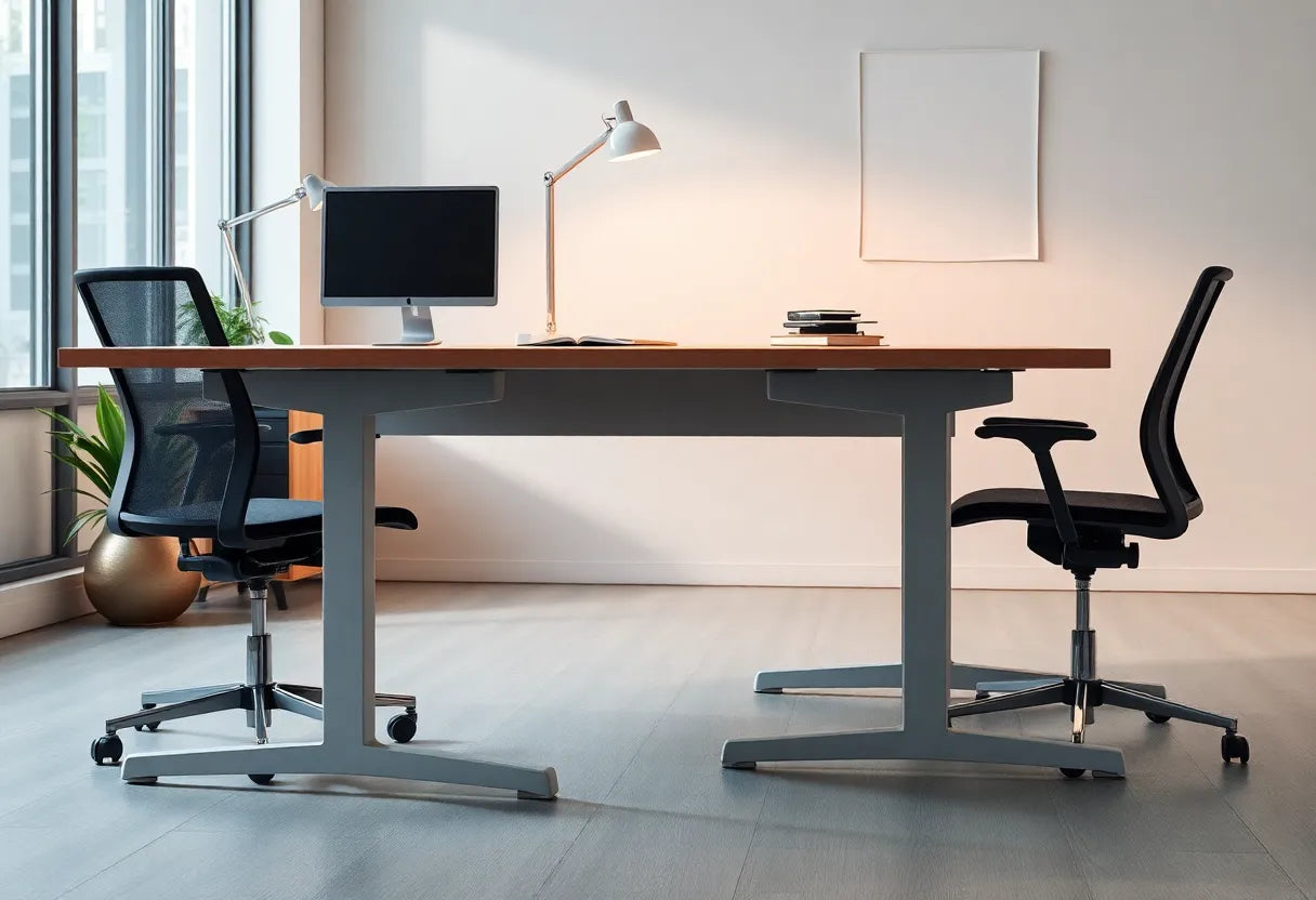 Ergonomie am Schreibtisch: die ideale Höhe für gesundes Arbeiten - Illustration