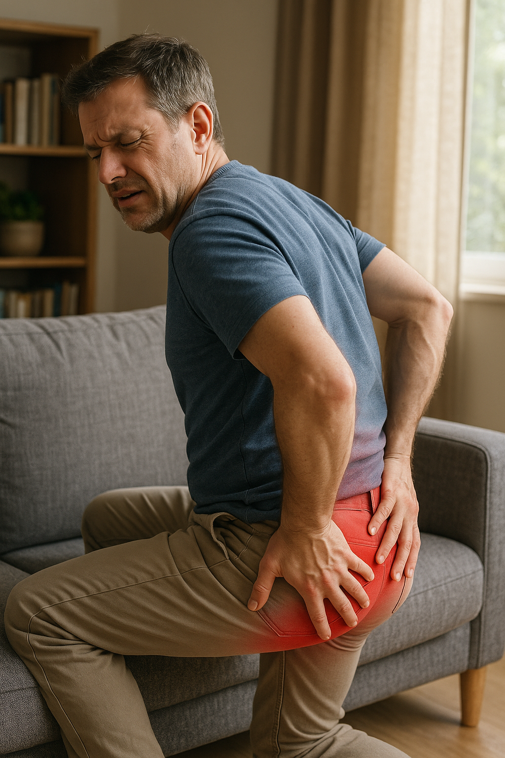 Eingeklemmter Nerv im Gesäß lösen: Tipps für schnelle Linderung und langfristige Entlastung - Illustration