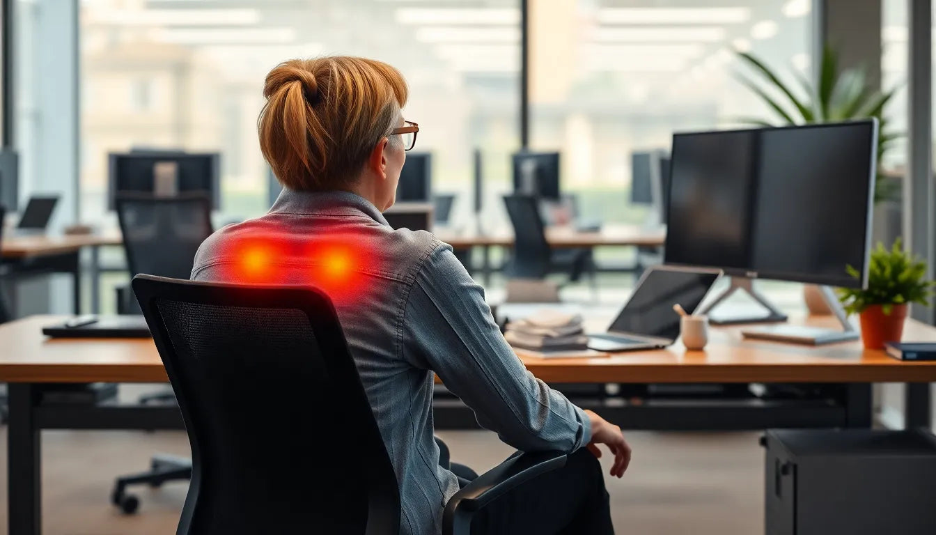 Übungsleser: die besten Übungen gegen Rückenschmerzen im Büro - Illustration