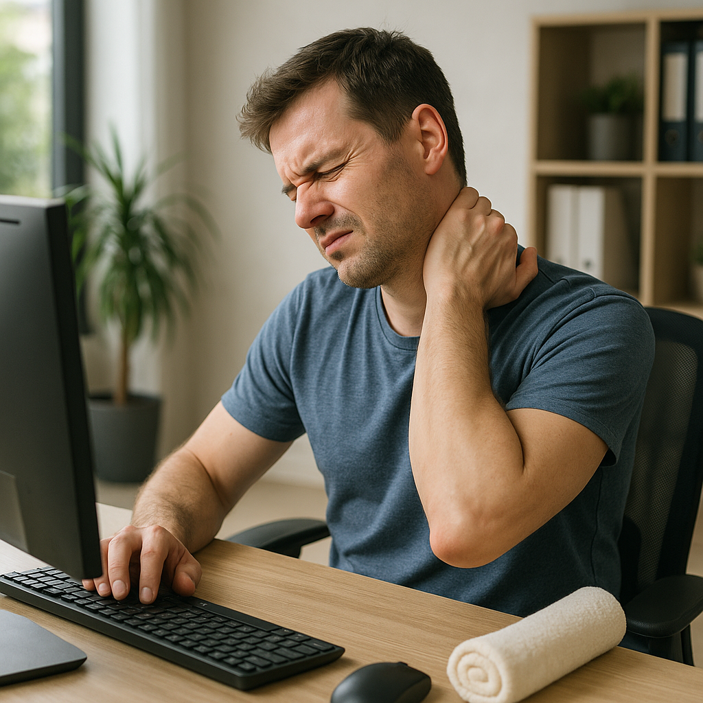 Übungsleser aufgepasst: die besten Übungen gegen Nackenverspannung - Illustration