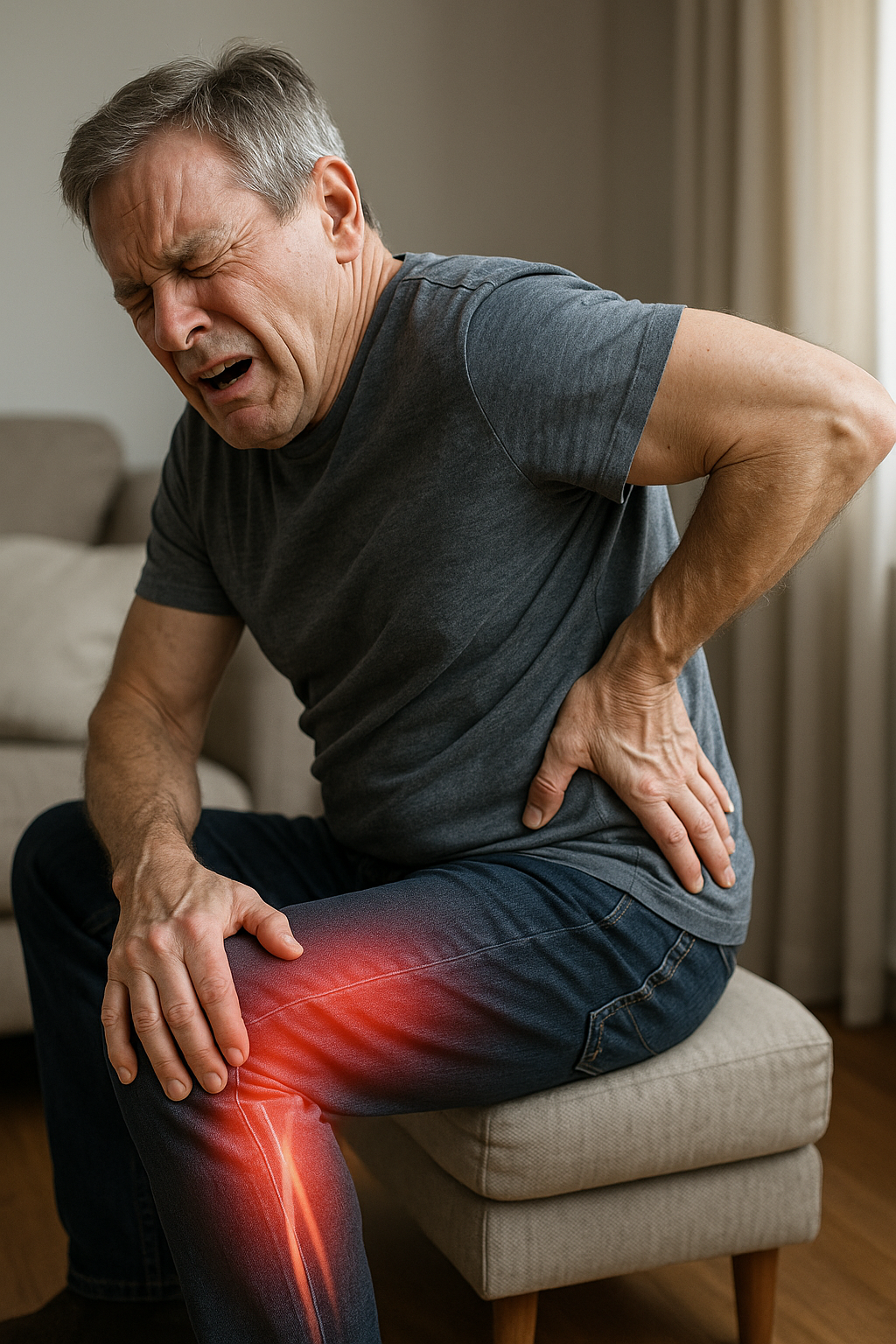 Wenn der Rücken schreit: wie Sie die Symptome eines eingeklemmten Ischiasnervs erkennen - Illustration