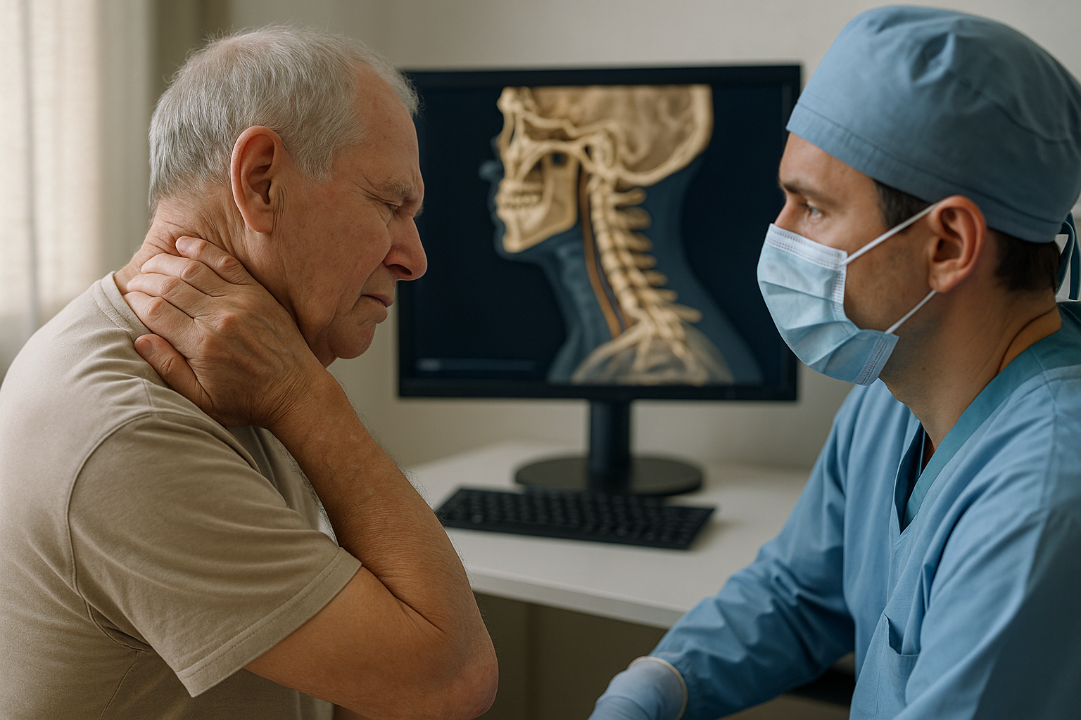 Erleichterung bei spinalstenose der halswirbelsäule: moderne operationstechniken im fokus - Illustration