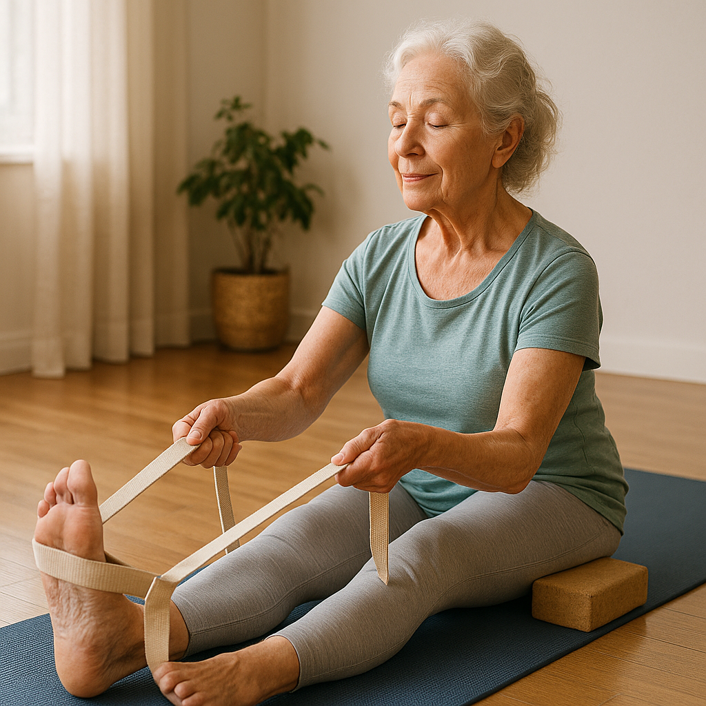 Yoga für ältere: sanfte Wege zu mehr Beweglichkeit und Wohlbefinden - Illustration
