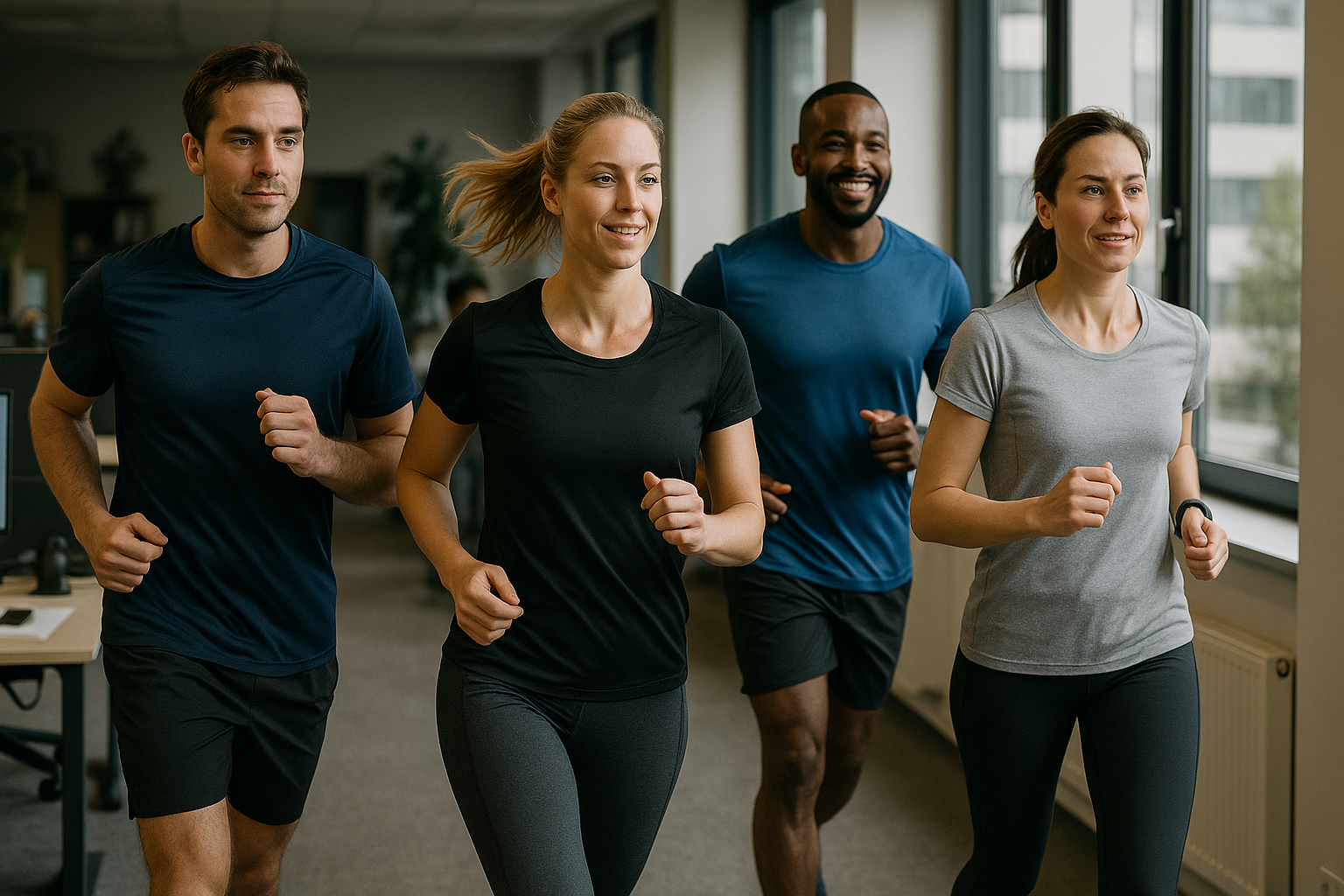 Bewegung im Büro: Wie Firmensport Ihr Unternehmen revolutionieren kann - Illustration