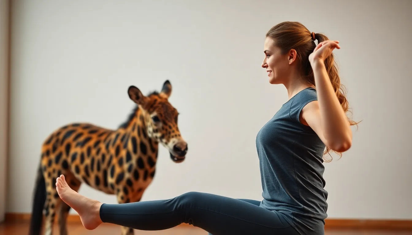 Übungsleser entdecken tierisch lustige Dehnübungen für den Alltag