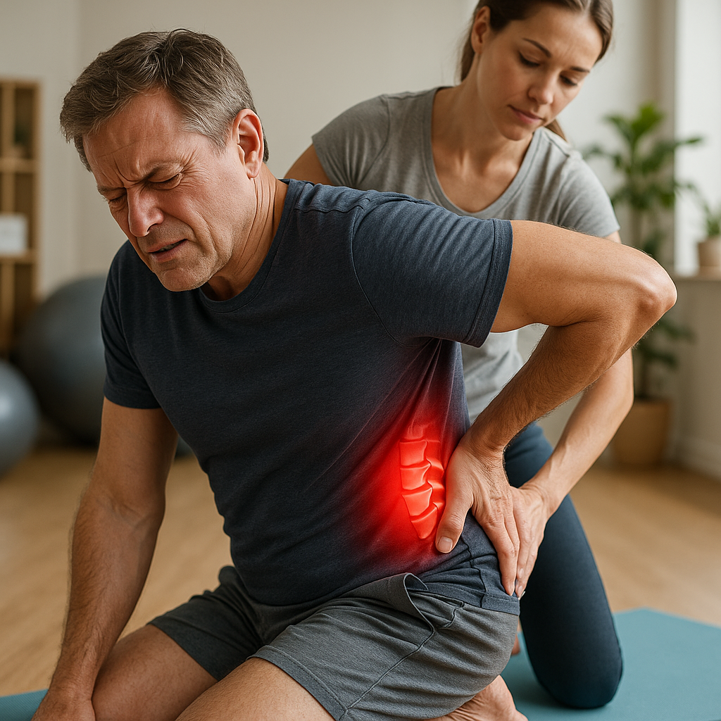 Übungsleser: effektive Übungen bei eingeklemmtem Nerv in der Lende entdecken - Illustration