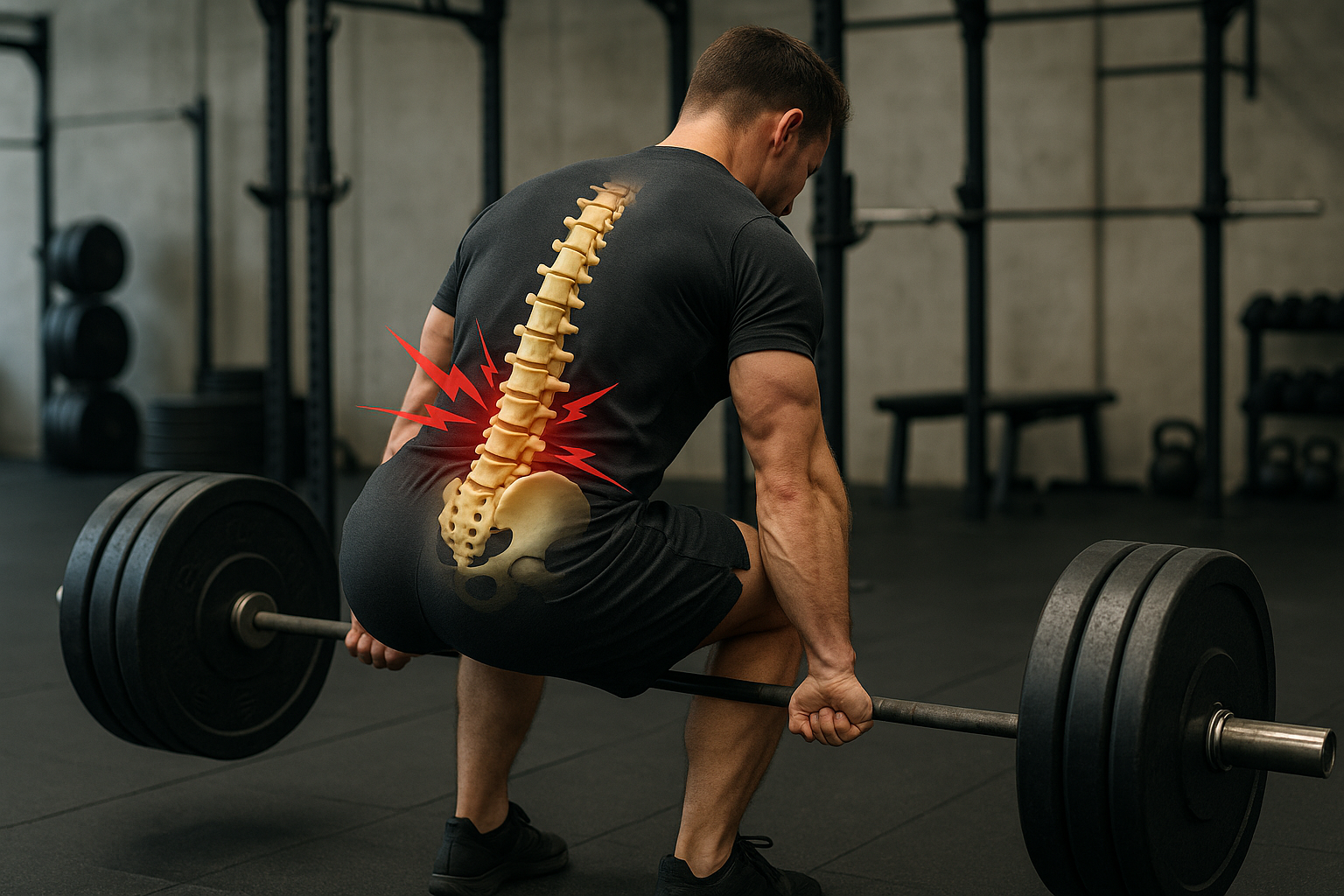 Knacken im unteren Rücken beim Kreuzheben vermeiden: Tipps für schmerzfreies Training - Illustration