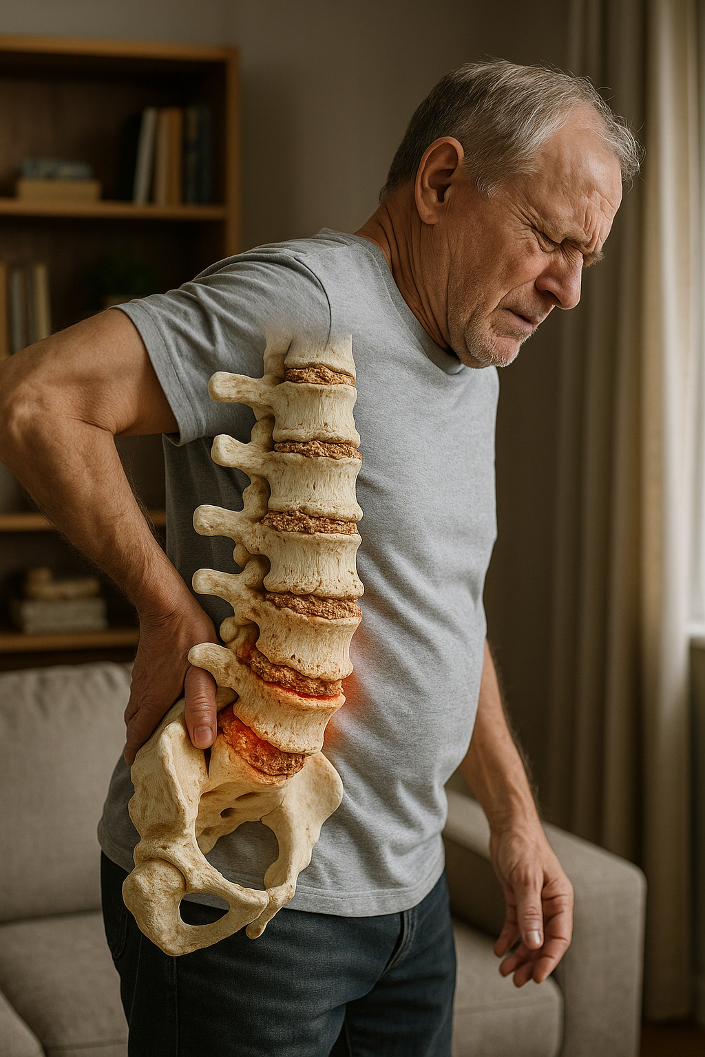 Leben ohne Rückenschmerzen: effektive Wege zur Linderung von Arthrose der Lendenwirbelsäule - Illustration