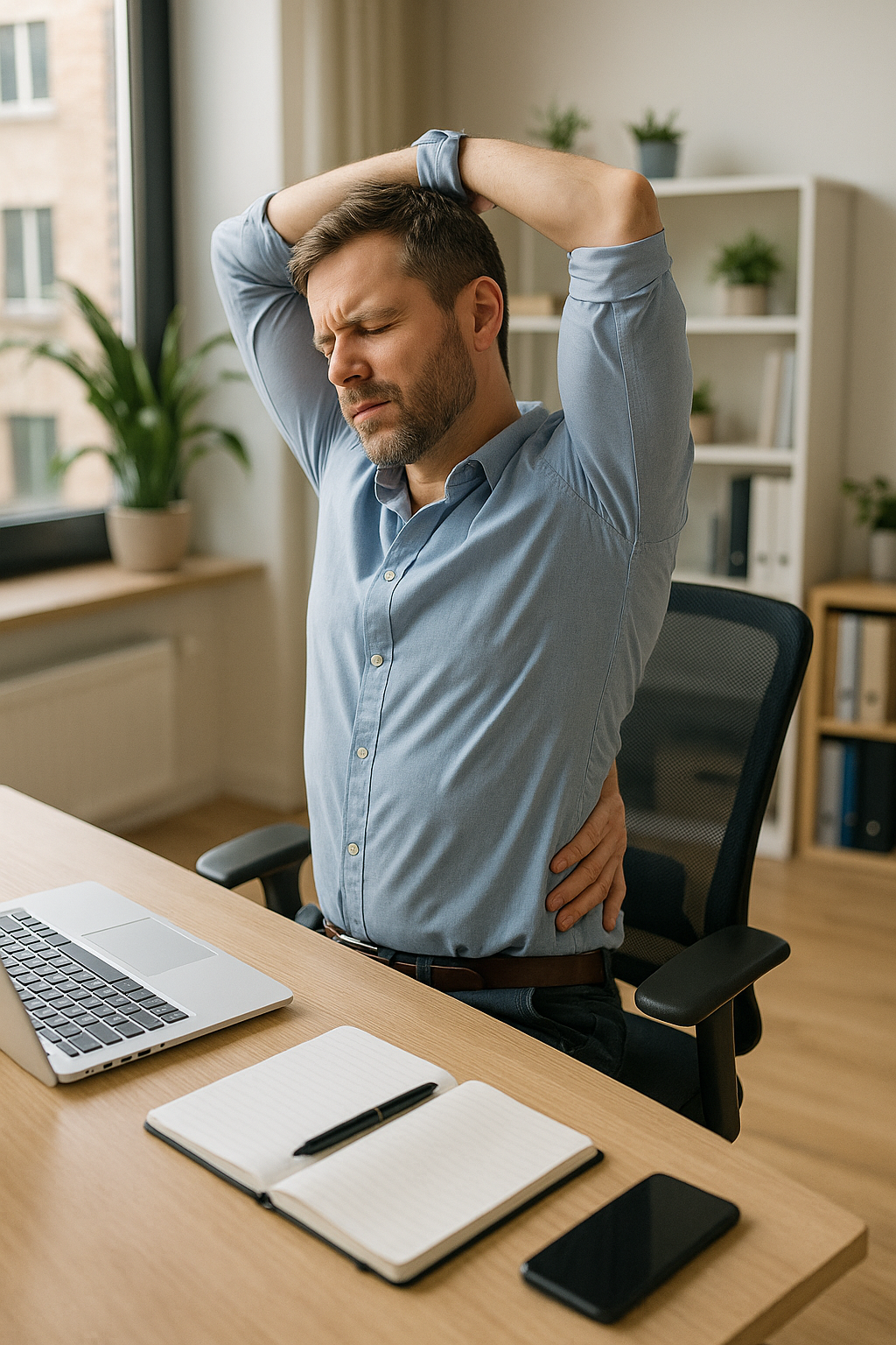 Übungen im Büro: Rückenschmerzen ade mit diesen Übungslesern - Illustration