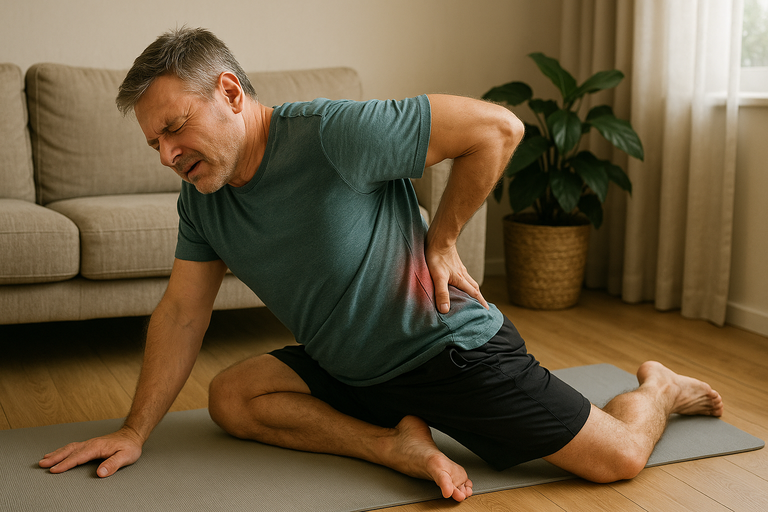 Übungsleser entdecken sanfte Übungen gegen Lendenschmerzen für zu Hause - Illustration
