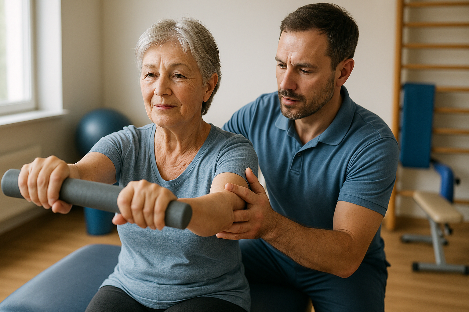 Effektive physiotherapie übungen für ein schmerzfreies Leben entdecken - Illustration