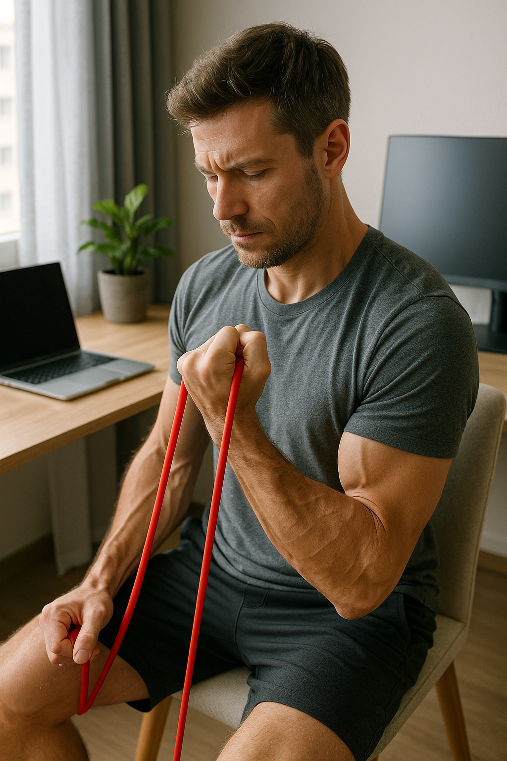 Übungsleser aufgepasst: effektive armübungen mit elastikband für zuhause - Illustration