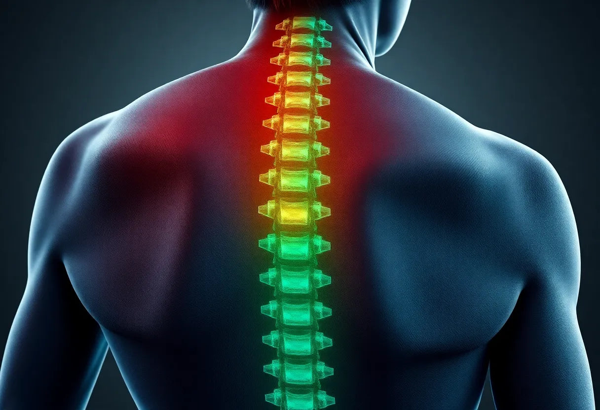 Rundrücken verstehen: Ursachen und Lösungen für die kyphose Brustwirbelsäule - Illustration