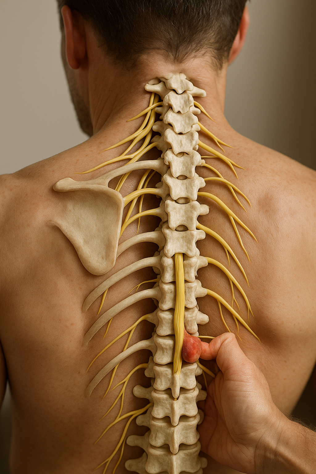 Wirbelsäule nerven: schmerzfrei leben durch gezielte Behandlung und Prävention - Illustration