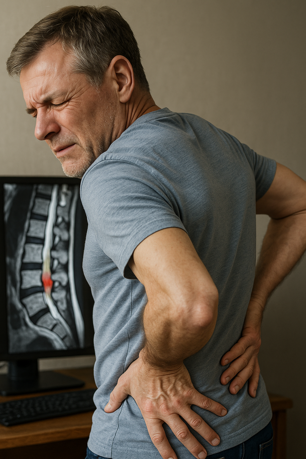 Der stille Schrei der Wirbelsäule: verstehen, erkennen und handeln bei einem bandscheibenvorfall - Illustration