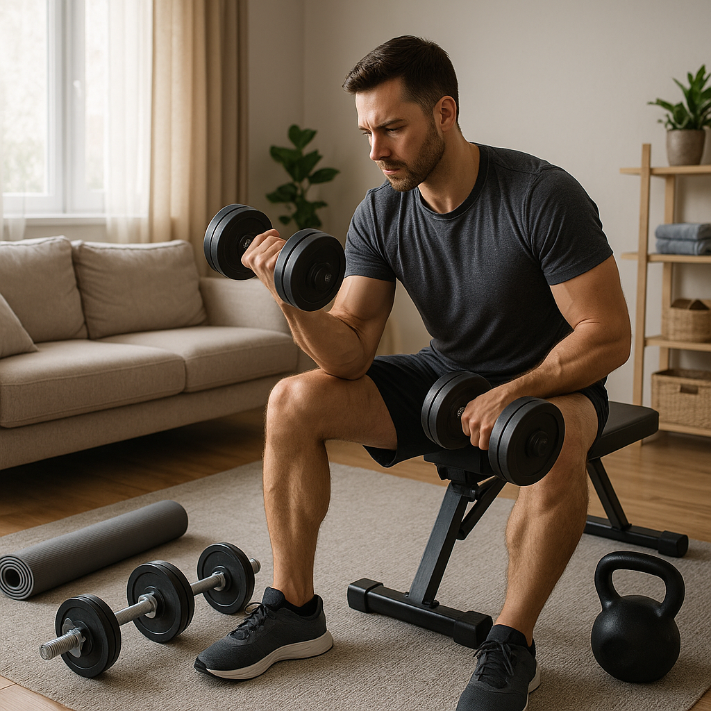 Entdecke dein optimales heimtraining: fit und gesund ohne Fitnessstudio - Illustration