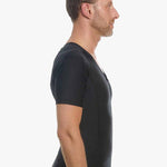 schwarz haltungskorrigierende shirt mit reißverschluss