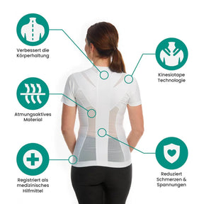 Weiß Haltungskorrektur Shirt Technologie Damen